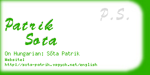 patrik sota business card
